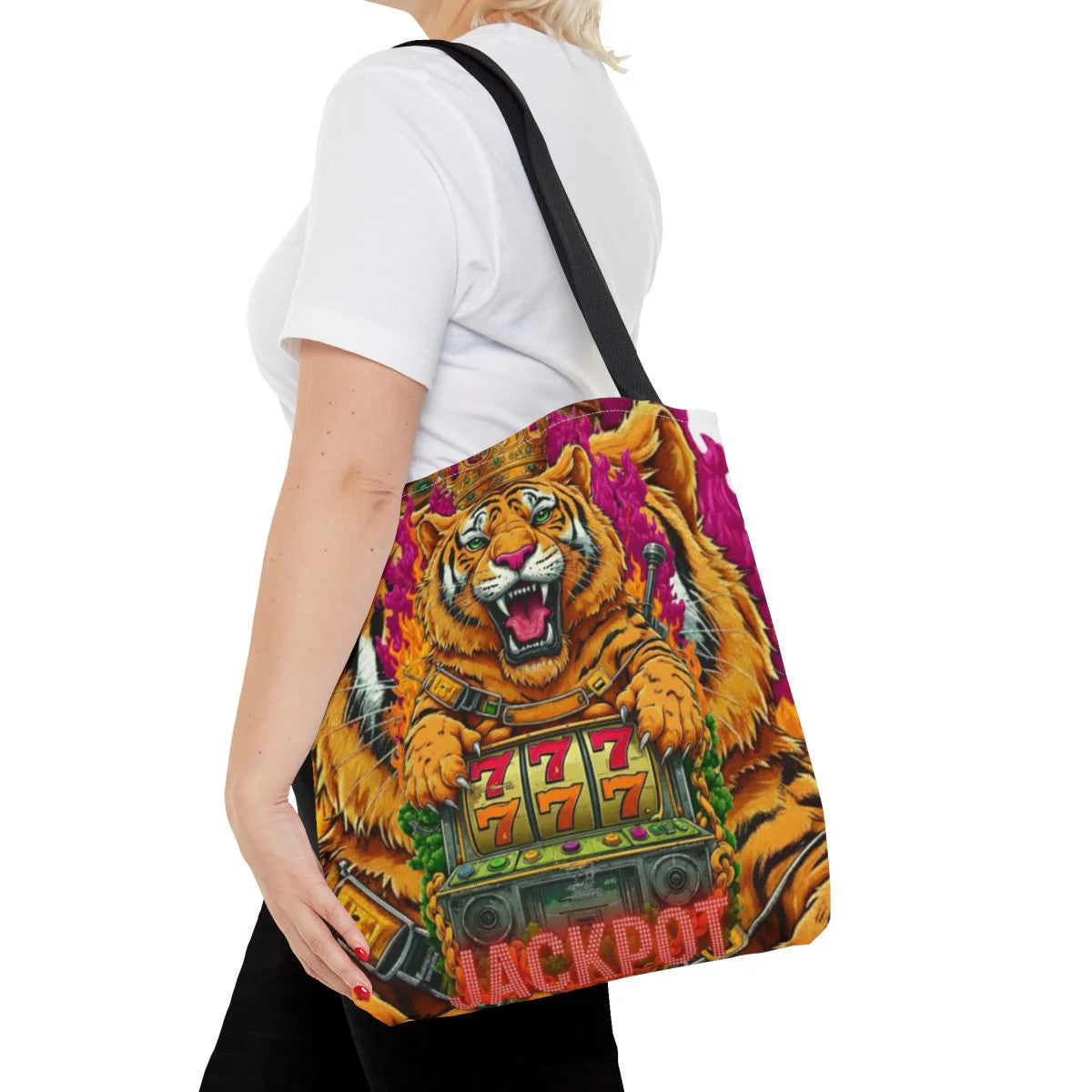 Tiger Spirit "Jackpot" Lucky Edition Casino Style HD Tote Bag Designer |