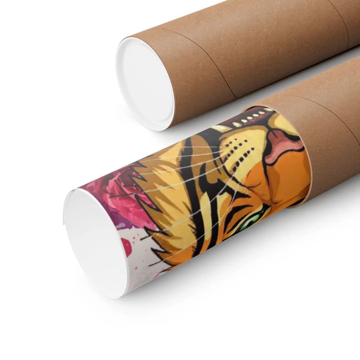 King Tiger Roses Drip Graffiti Designer Matte Vertical Posters by GT Artland
