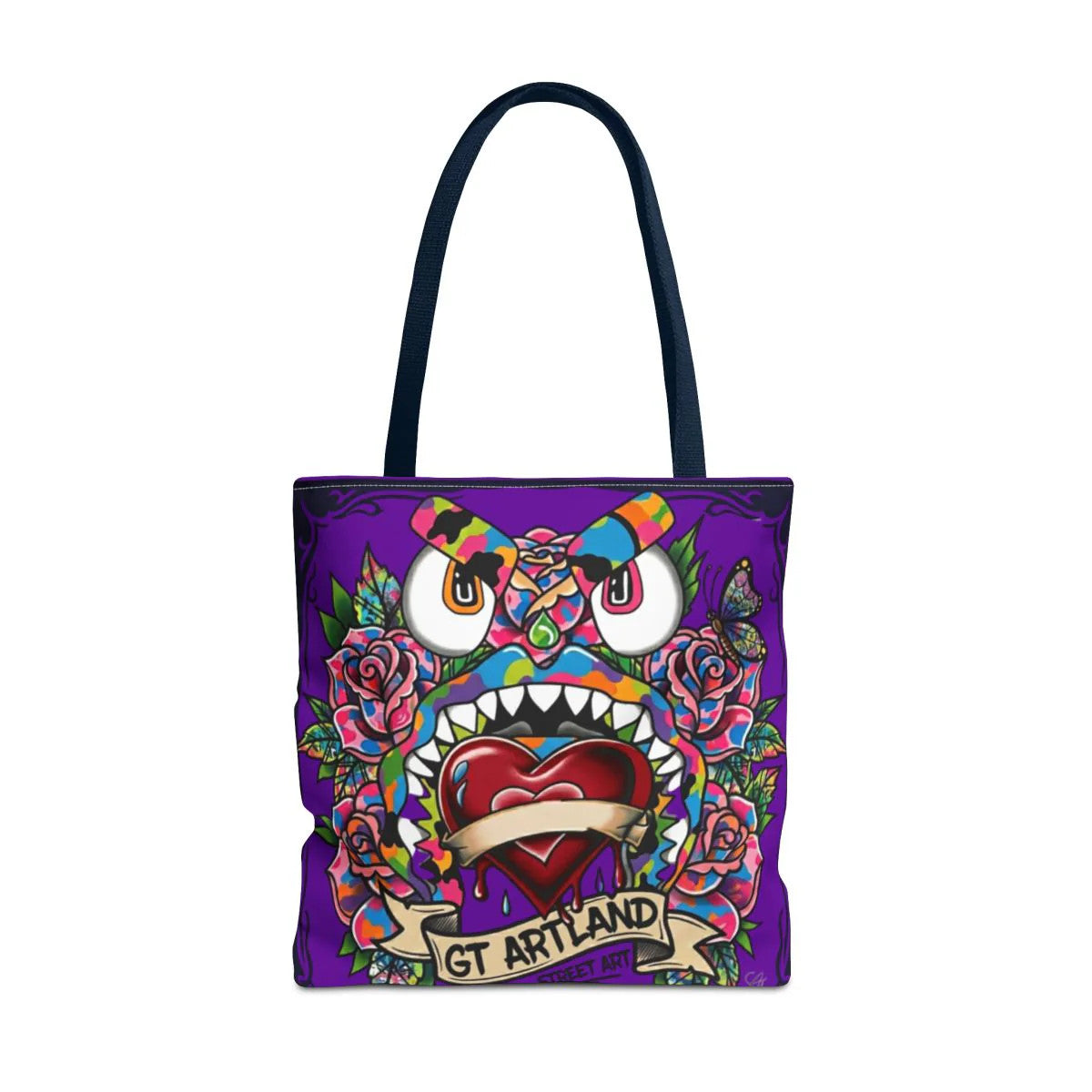Colorful Gape Tattoo Monster Heart Tote Bag Designer Purple Haze Edition |