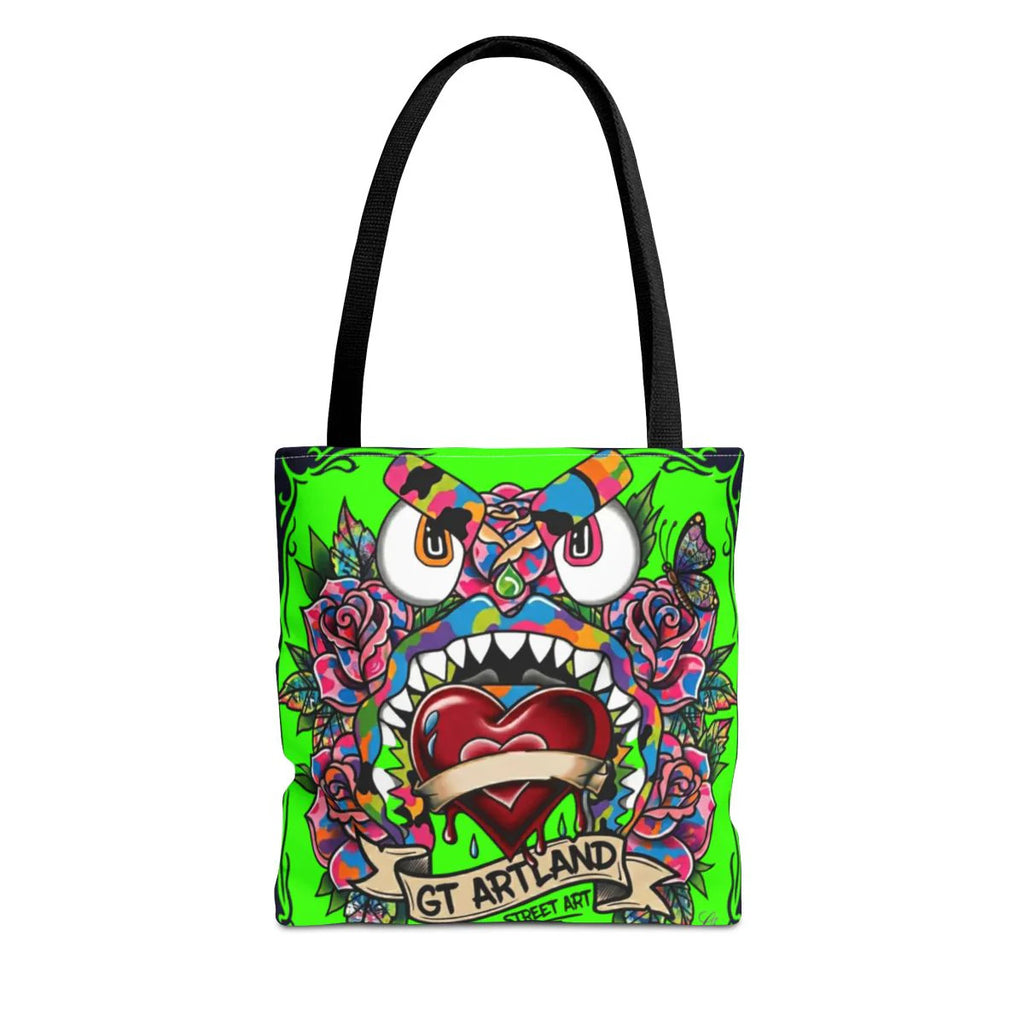 Colorful Gape Tattoo Monster Heart Tote Bag Slime Green Designer Edition |