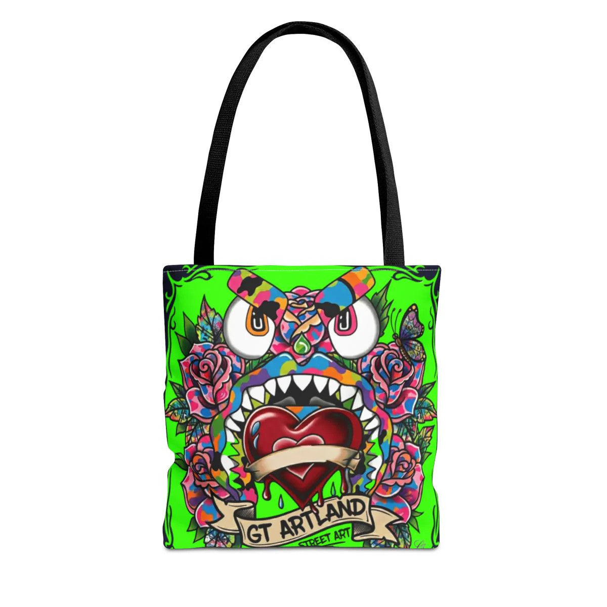 Colorful Gape Tattoo Monster Heart Tote Bag Slime Green Designer Edition |