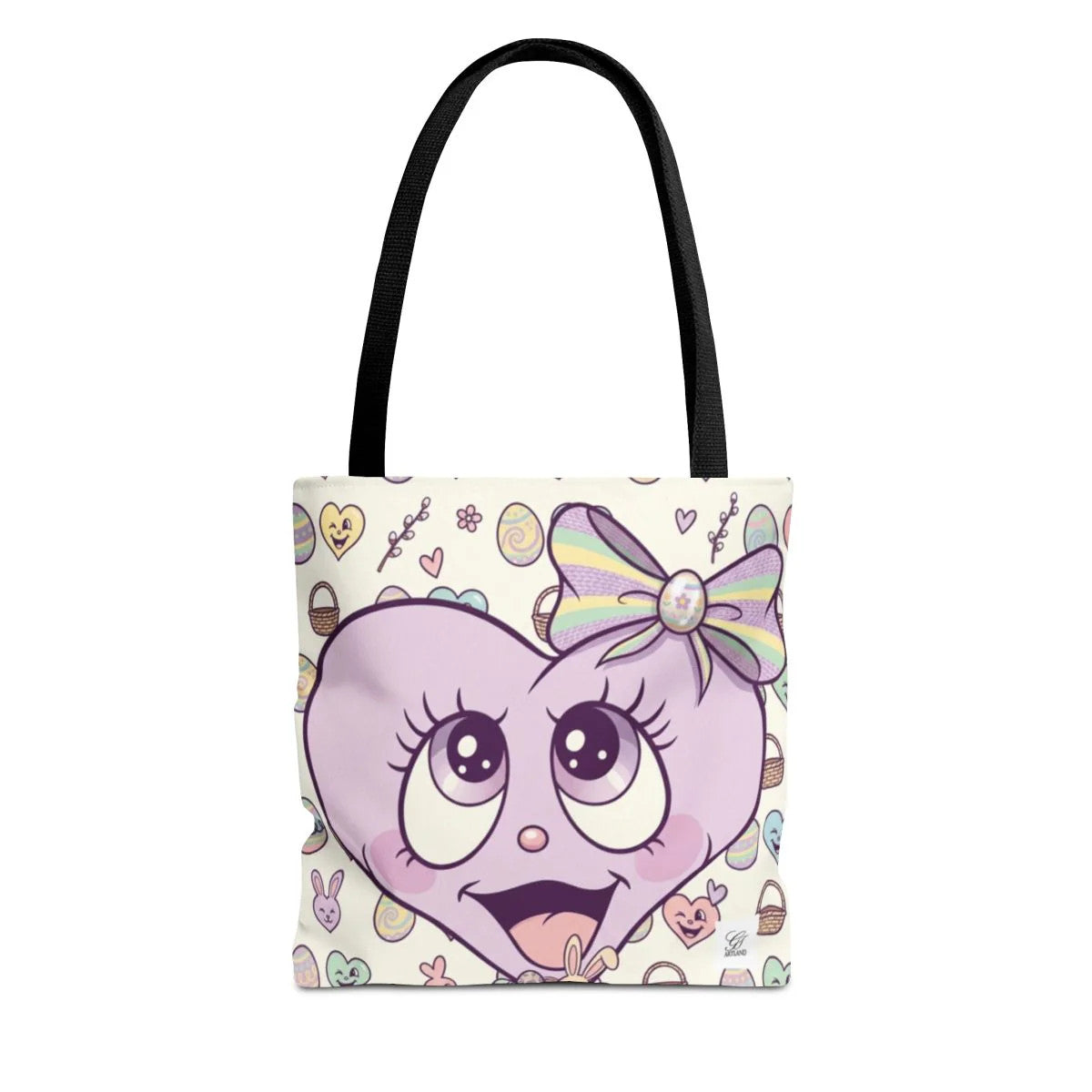 Easter Love Hunt Heart with Bow Designer Tote Bag by GT Artland