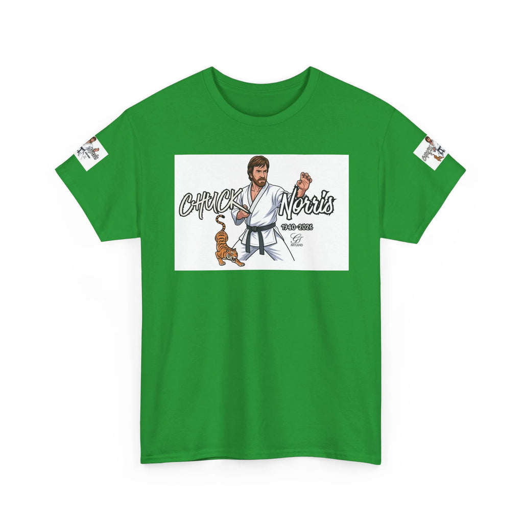 Chuck Norris Legend Martial Artist Cartoon with Tiger Tee | Retro Karate