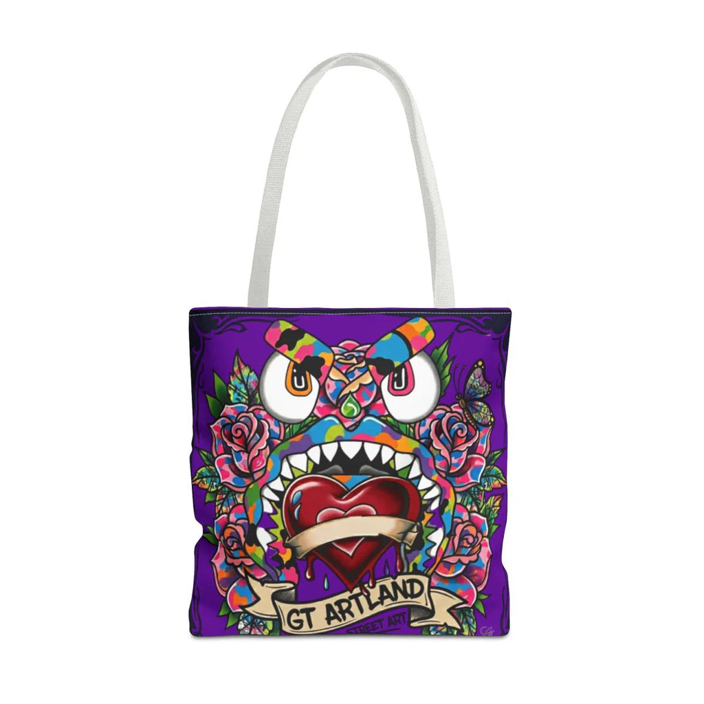 Colorful Gape Tattoo Monster Heart Tote Bag Designer Purple Haze Edition |