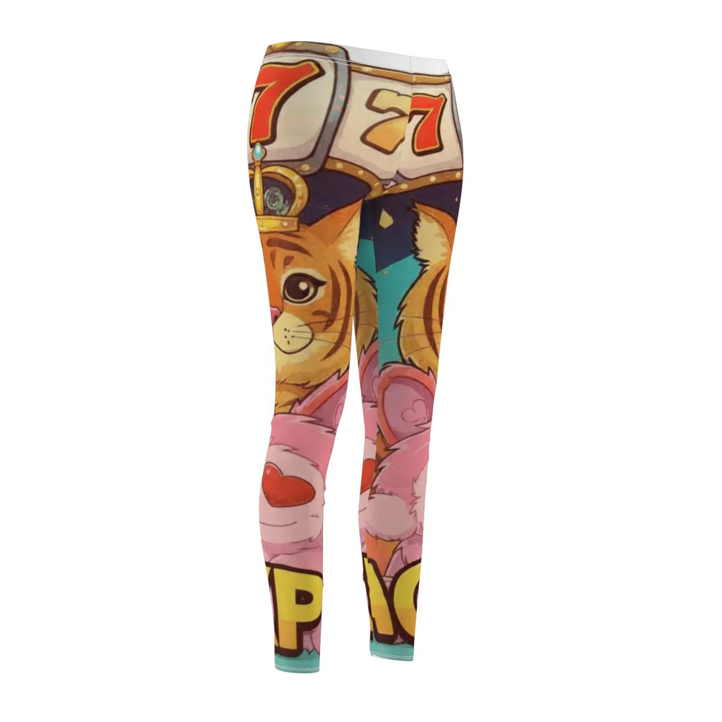 Jackpot 777 Tiger High Fashion Designer Women's Cut & Sew Casual Leggings by GT