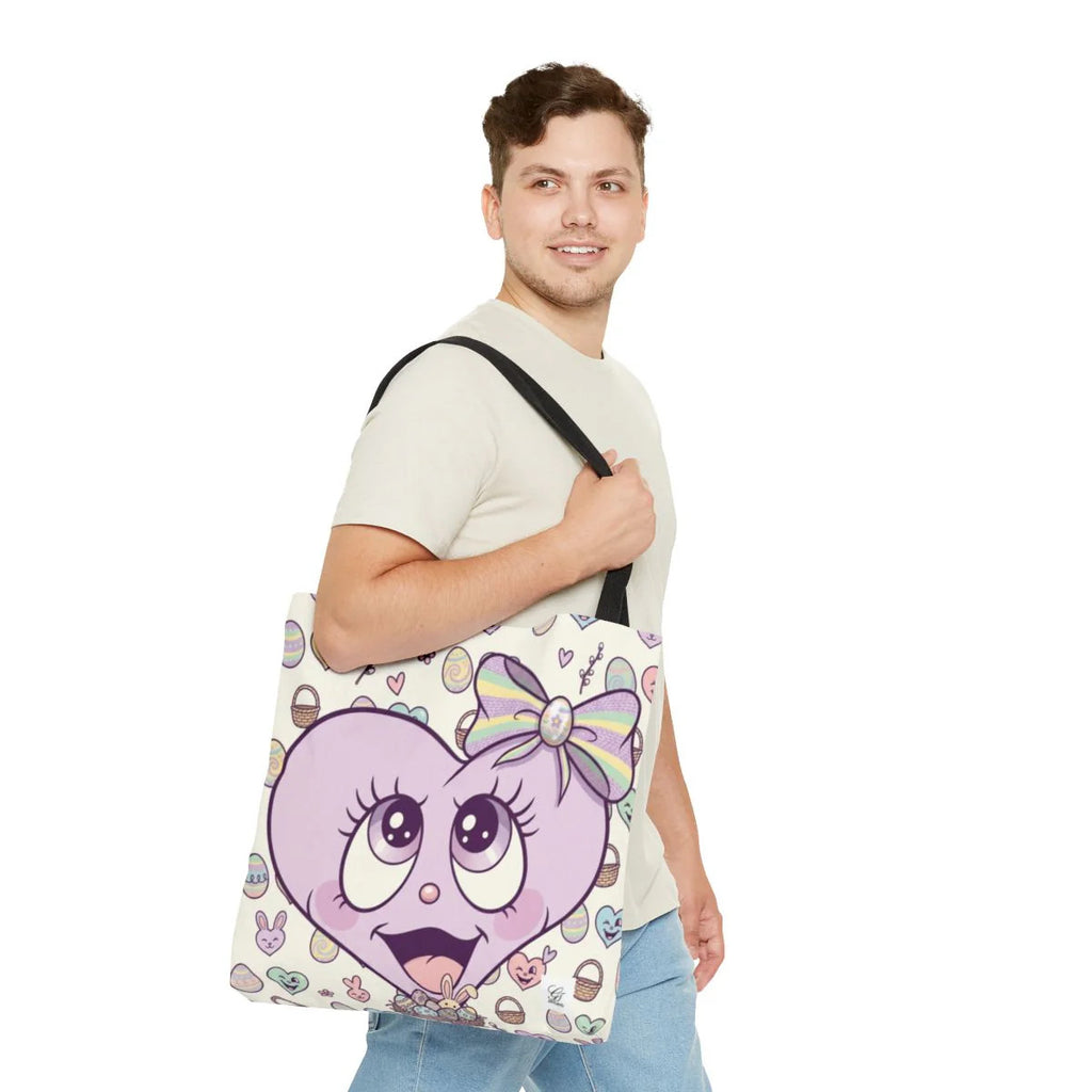 Easter Love Hunt Heart with Bow Designer Tote Bag by GT Artland