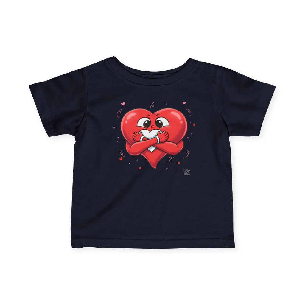 Cute Baby Heart Holding Heart Love Infant Fine Jersey Tee by GT Artland
