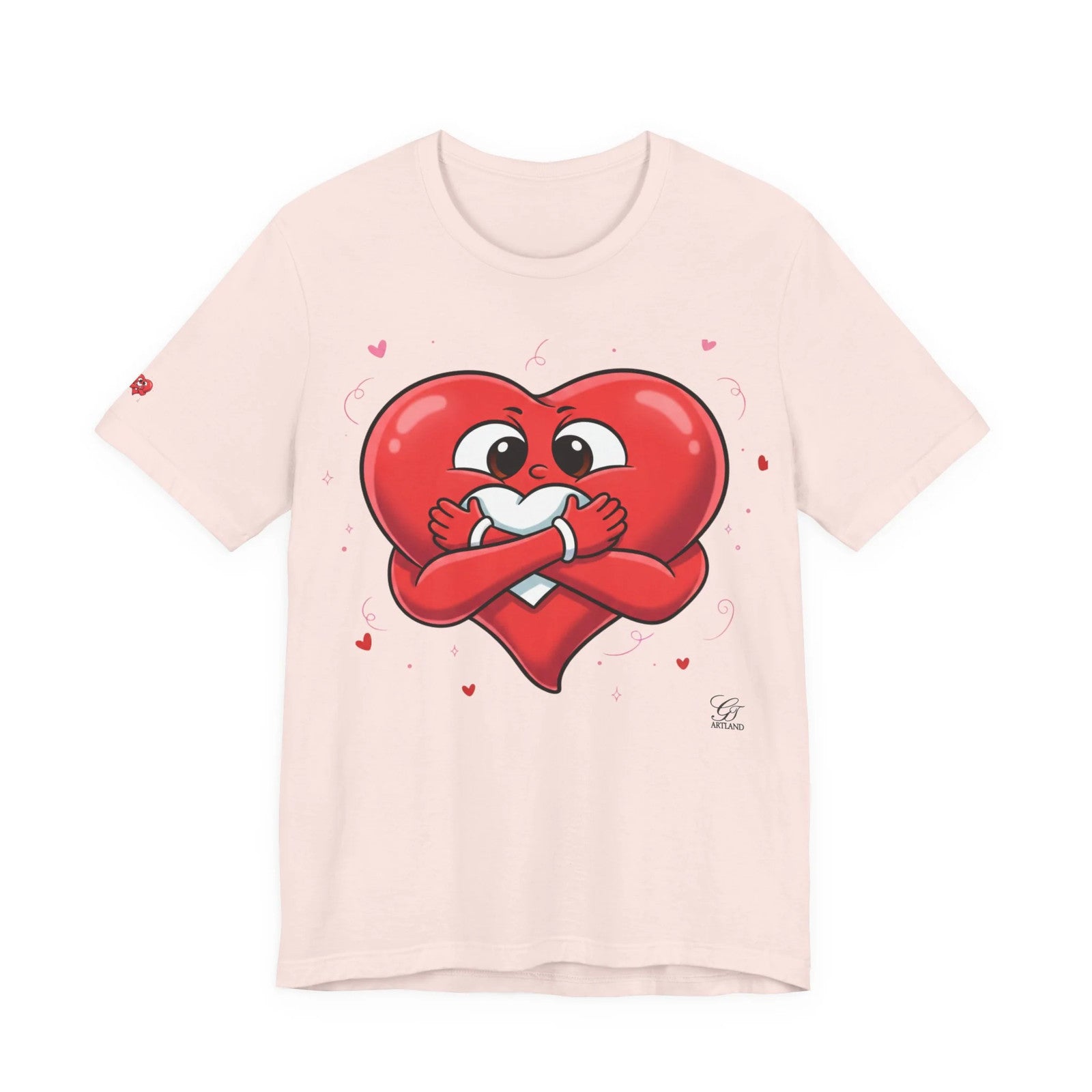 Cute Heart Holding Heart Love Unisex Jersey Short Sleeve Tee by GT Artland