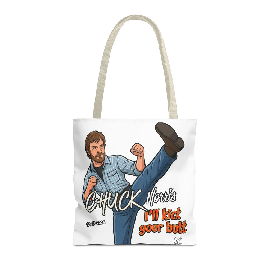 Chuck Norris I'll Kick Your Butt Tote Bag | Martial Arts Illustration by GT