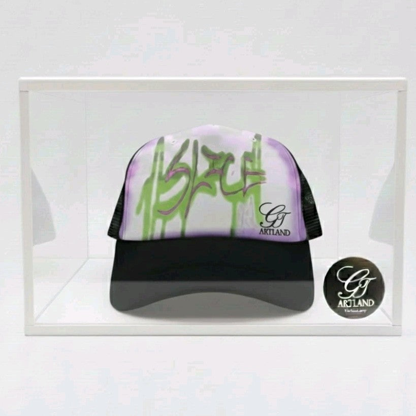 SLICE AIRBRUSH GRAFFITI HAT NYC STYLE BY GT ARTLAND ANY NAME ANY COLORS