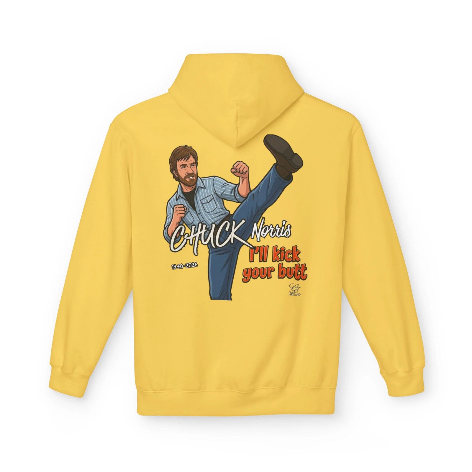 Chuck Norris Kick Hoodie | Retro Martial Arts Illustration by GT Artland