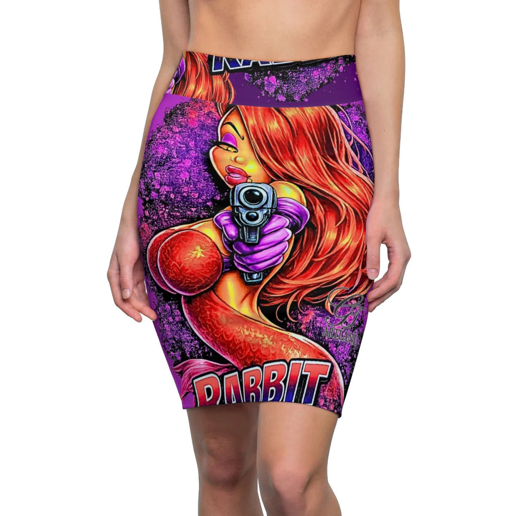 Rabbit Vixen Designer Fashion Women's Pencil Skirt by GT Artland