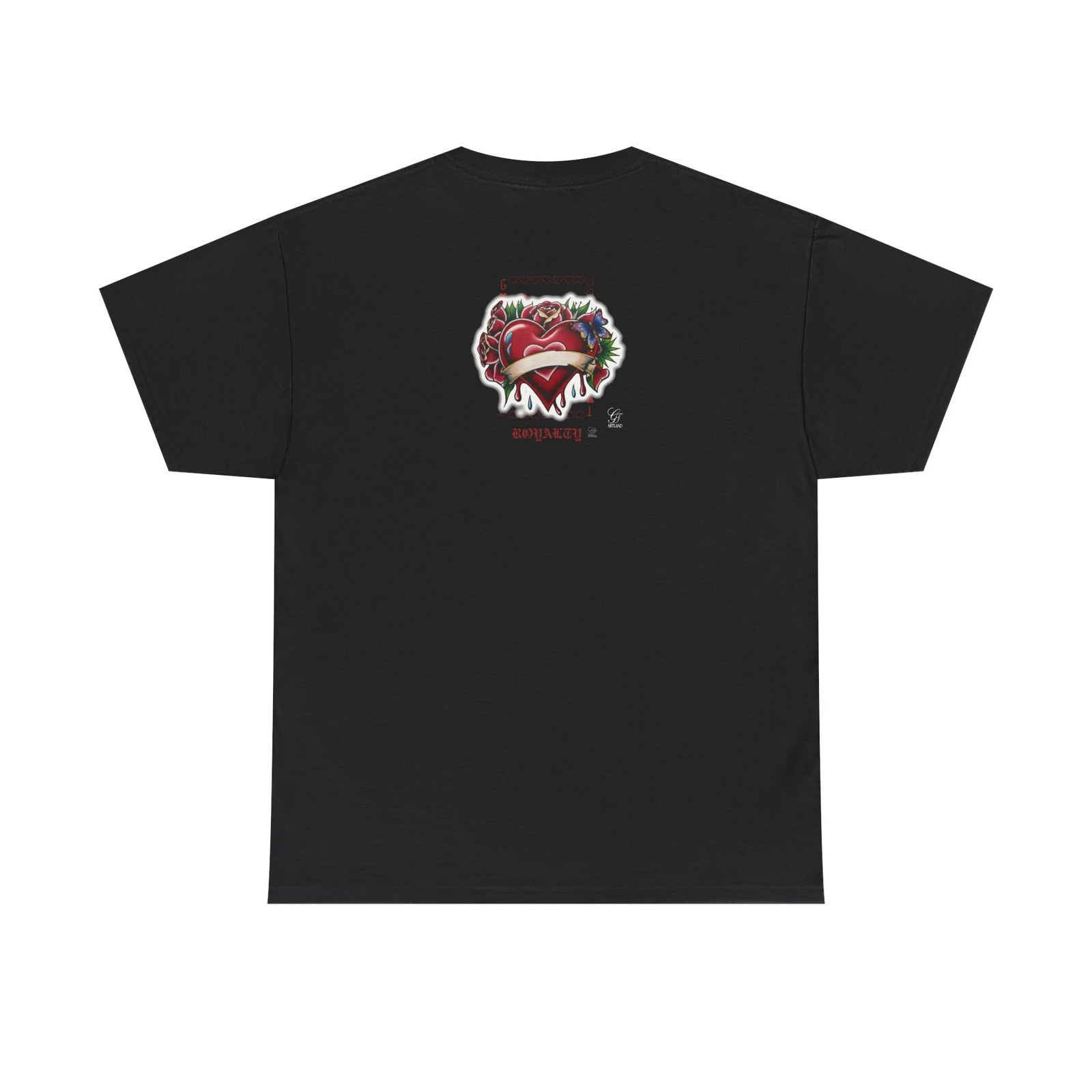 Hearts And Roses G Card Royalty Custom Text Unisex Heavy Cotton Tee by GT