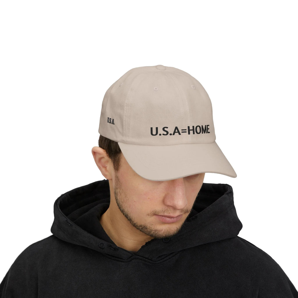 U.S.A=HOME Cap | Embroidered Unisex Hat, Patriotic Baseball Cap