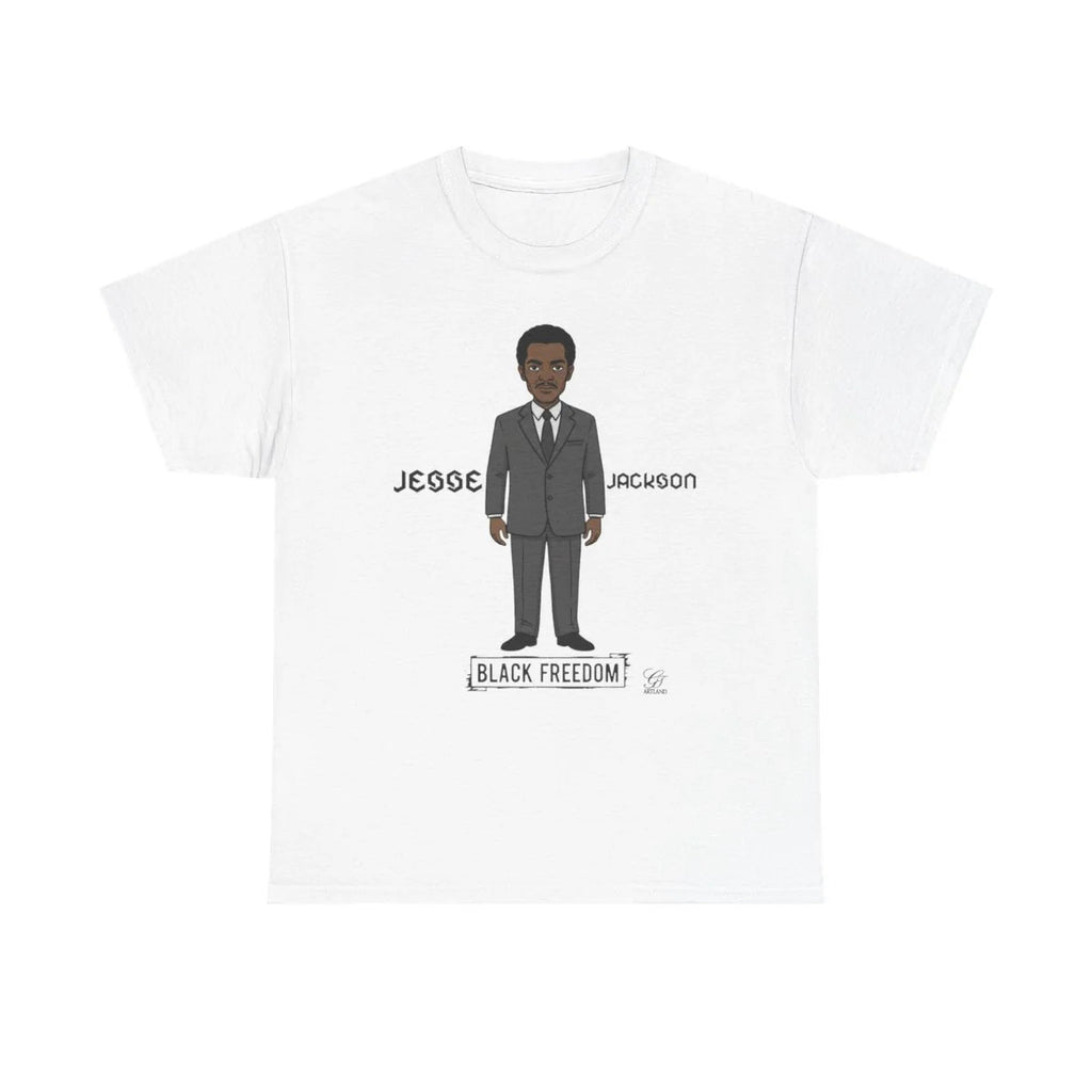 Jesse Jackson Urban Cartoon Unisex Heavy Cotton Tee by GT Artland