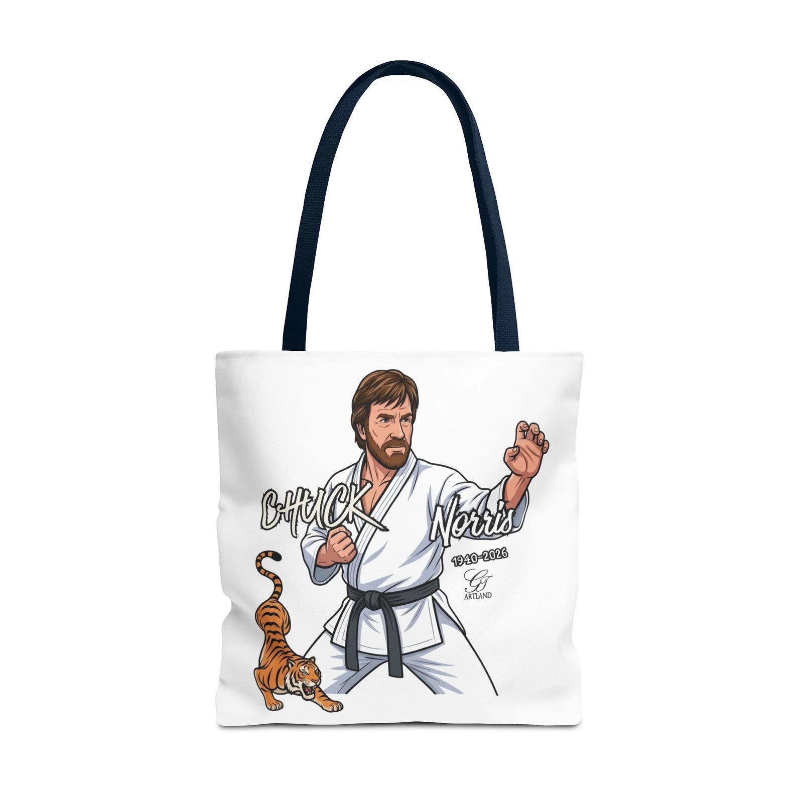 Chuck Norris karate pose Tote Bag | martial arts tiger illustration by GT