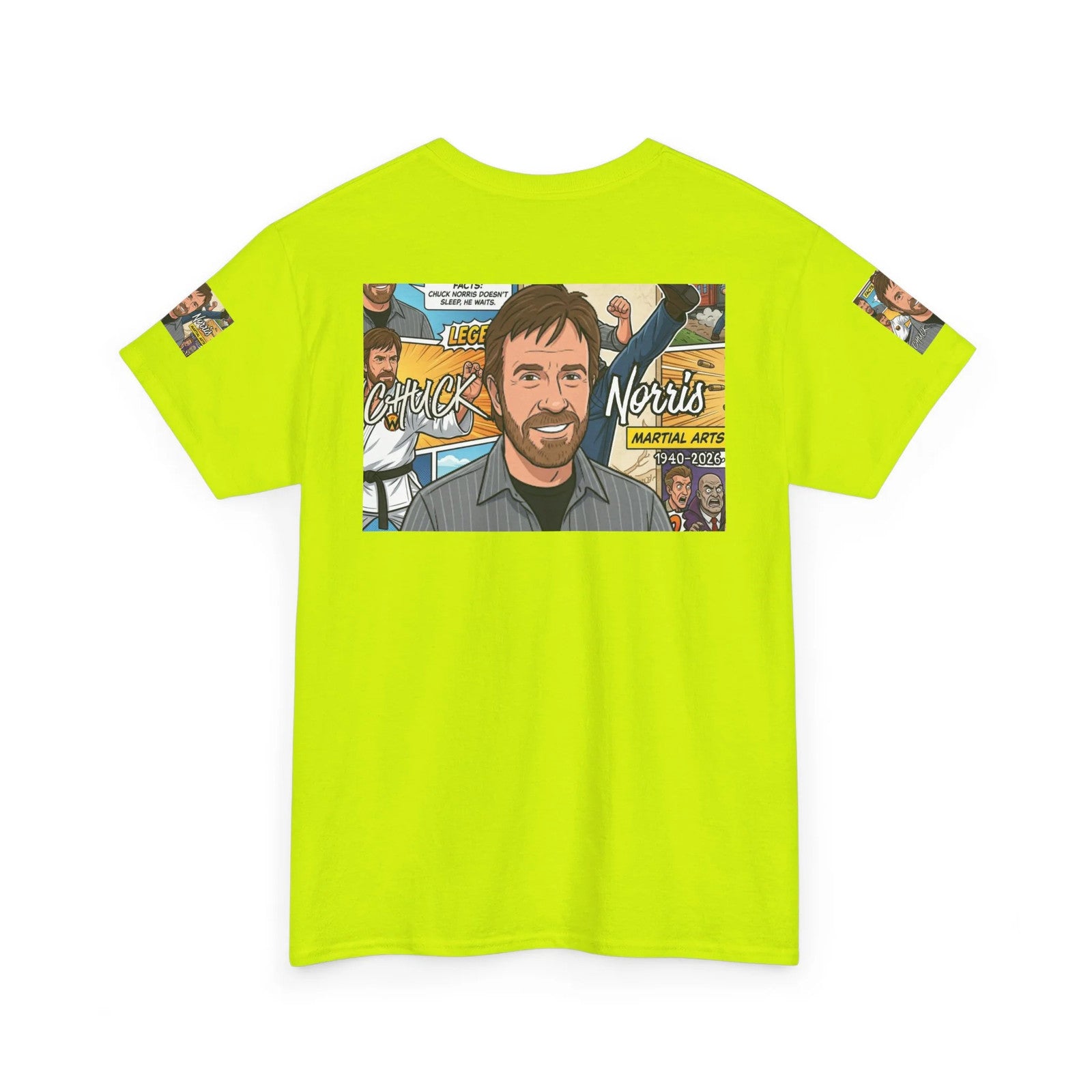 Chuck Norris Legacy Retro Martial Artist Portrait T-Shirt | Comic Style