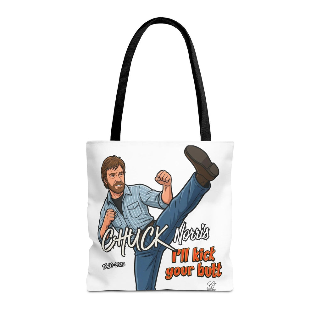 Chuck Norris I'll Kick Your Butt Tote Bag | Martial Arts Illustration by GT