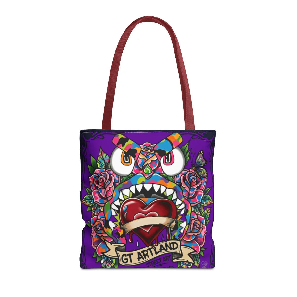 Colorful Gape Tattoo Monster Heart Tote Bag Designer Purple Haze Edition |