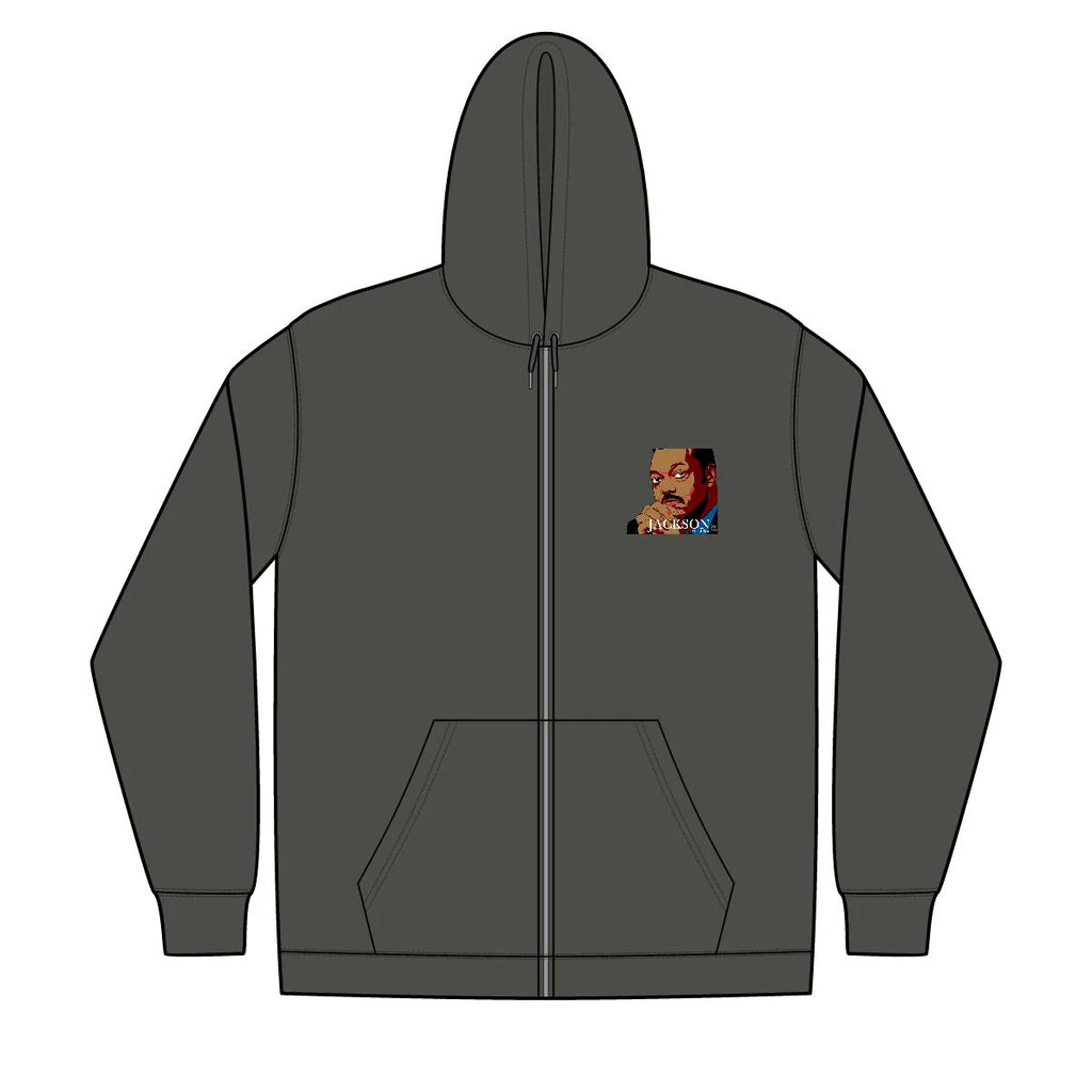 Jesse Jackson Urban Unisex Full-Zip Hooded Sweatshirt by GT Artland