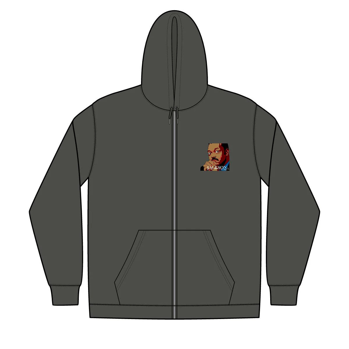 Jesse Jackson Urban Unisex Full-Zip Hooded Sweatshirt by GT Artland