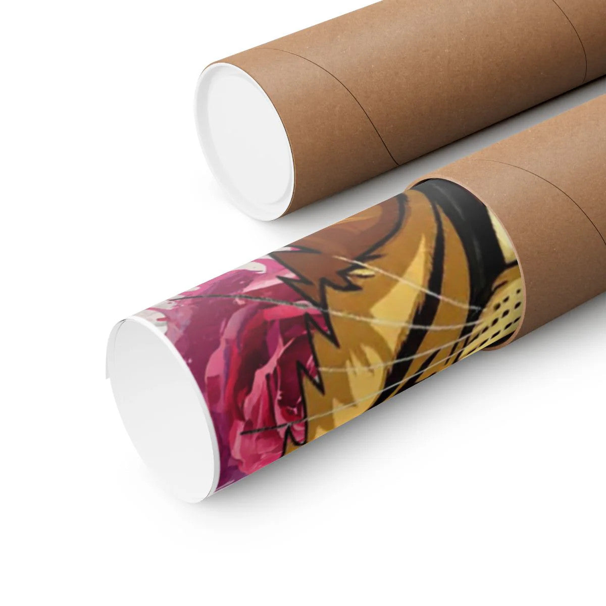 King Tiger Roses Drip Graffiti Designer Matte Vertical Posters by GT Artland