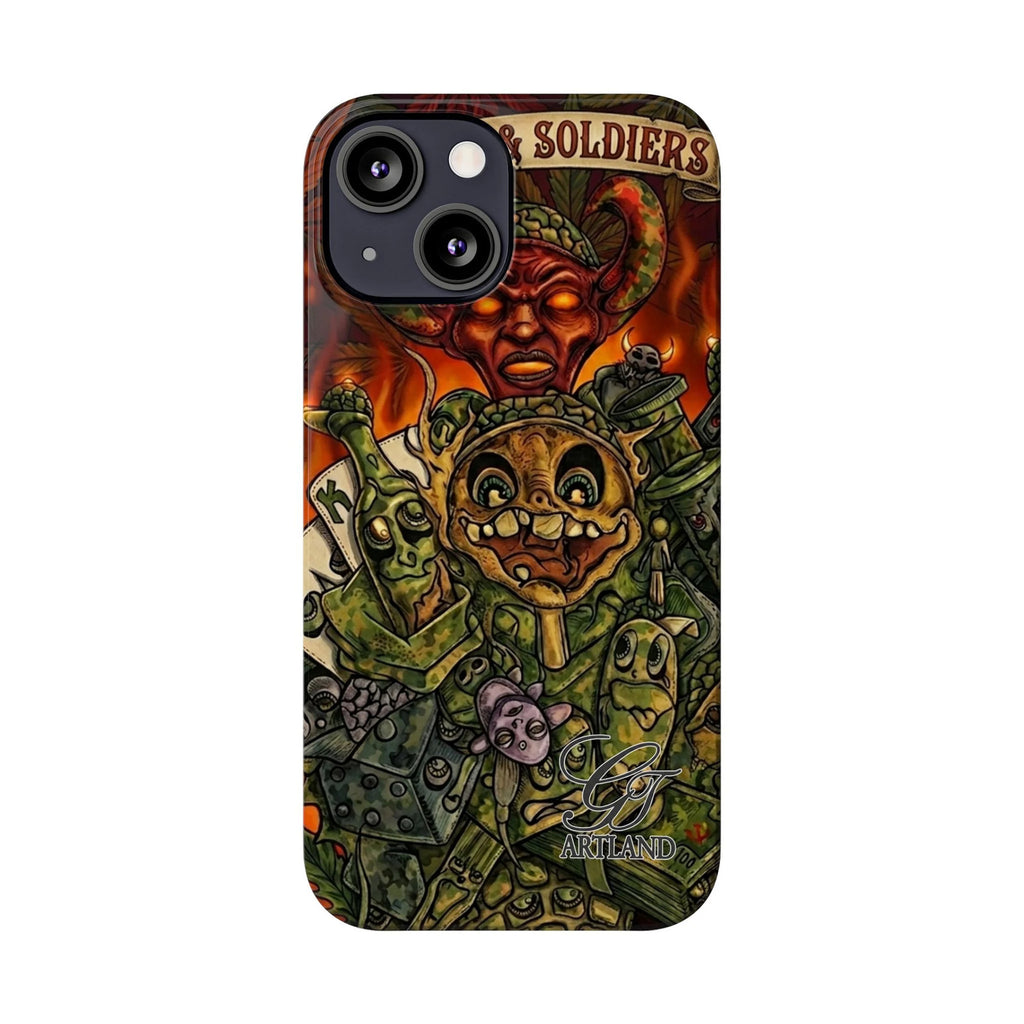 Devils Army Illustration Slim Phone Case | Horror Soldier Art by GT Artland