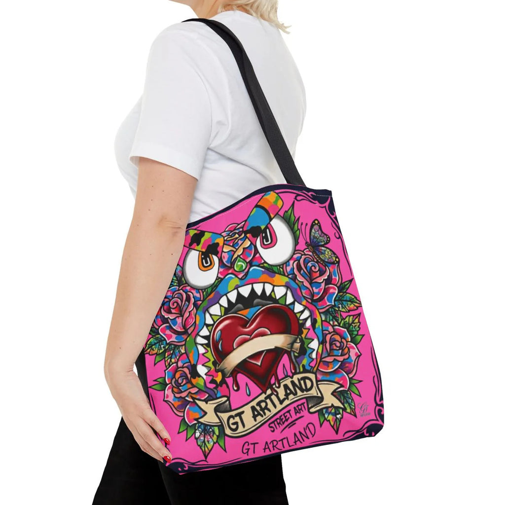 Colorful Gape Tattoo Monster Heart Tote Bag Designer Pinky Edition | All-Over