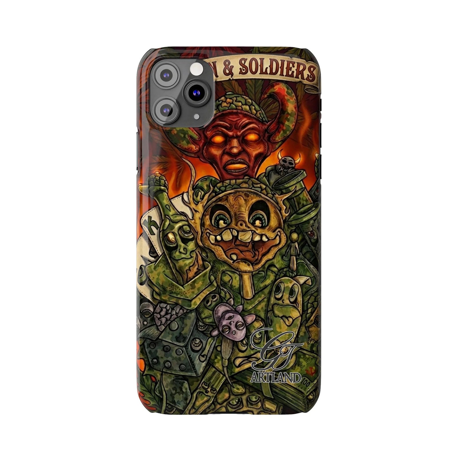 Devils Army Illustration Slim Phone Case | Horror Soldier Art by GT Artland