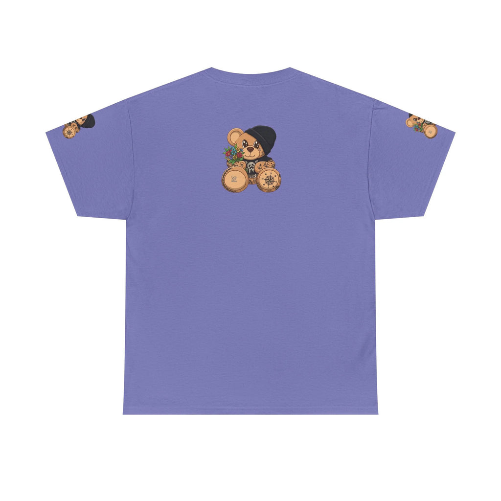Teddy Bear with Beanie and Compass Tee | Floral Bouquet Graphic by GT Artland