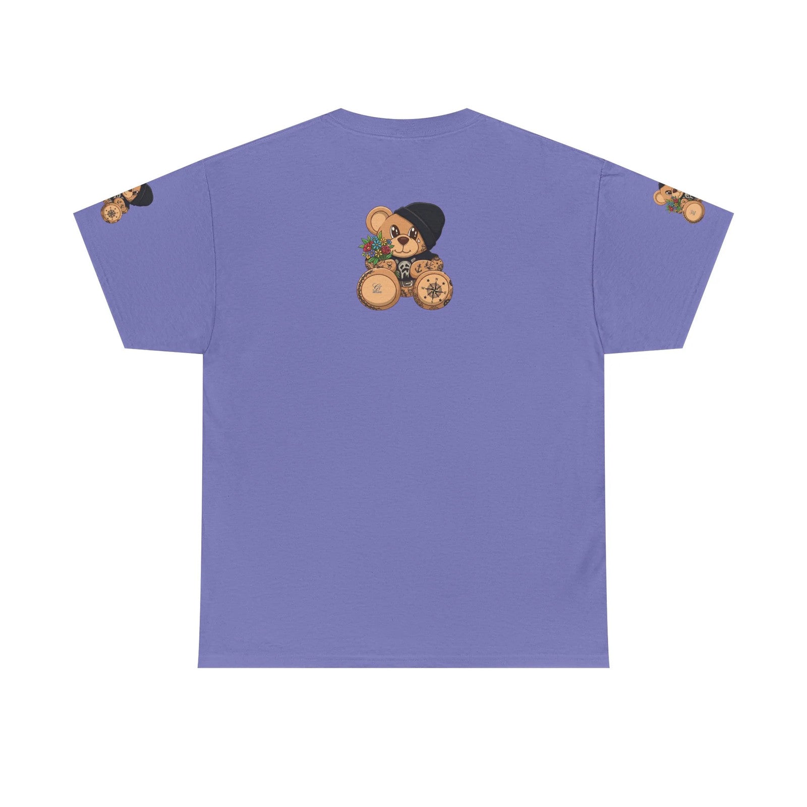 Teddy Bear with Beanie and Compass Tee | Floral Bouquet Graphic by GT Artland