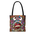 Colorful Gape Tattoo Monster Heart Tote Bag Designer Ebony Edition | All-Over