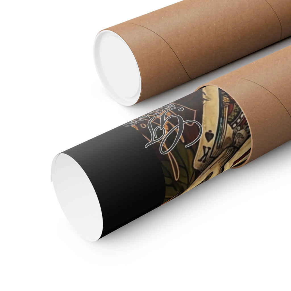 Sin & Soldiers poster | psychedelic horror artwork, flames & skulls vertical