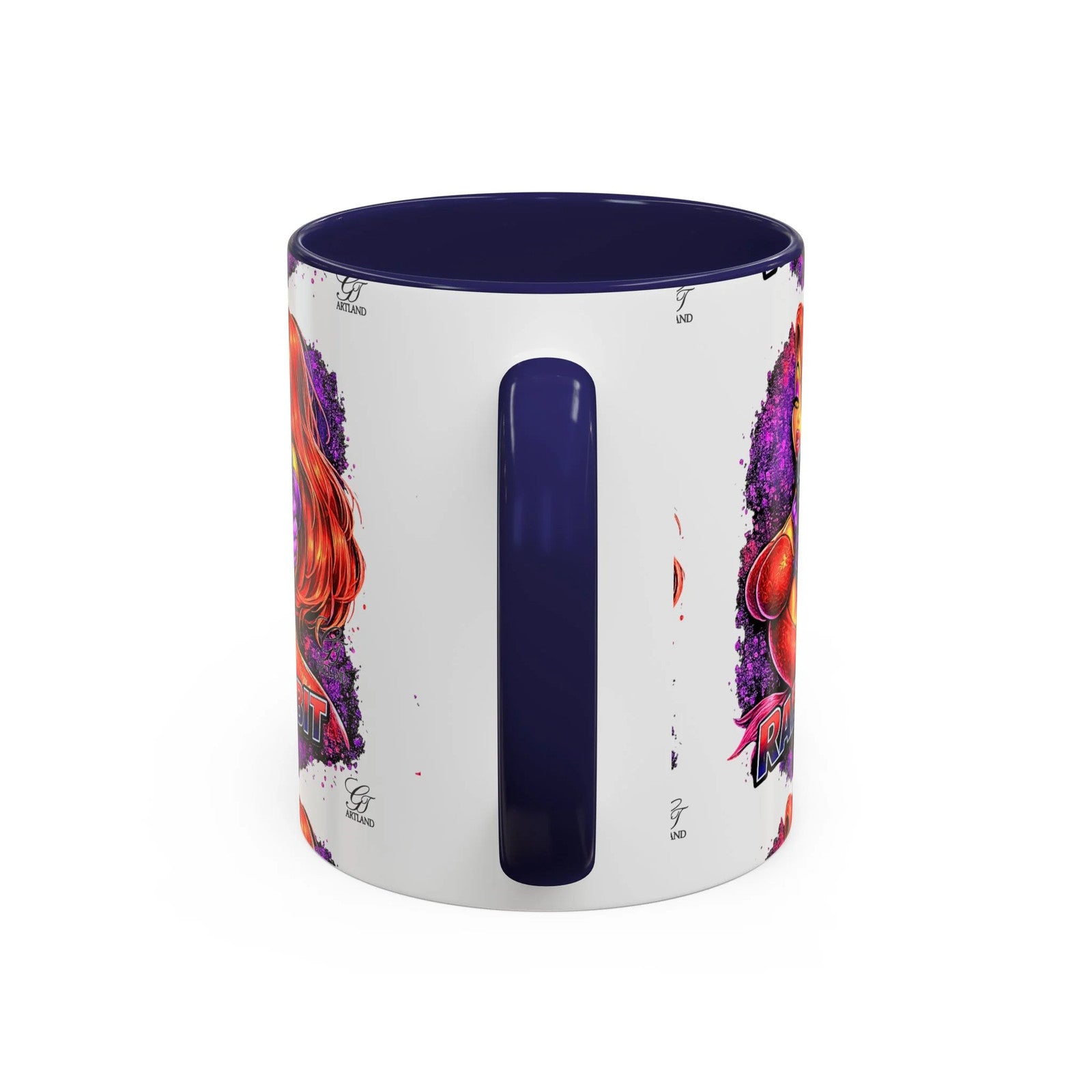 Pinup Redhead Vixen with Gun Rabbit Mug | Accent Coffee Mug 11oz 15oz by GT