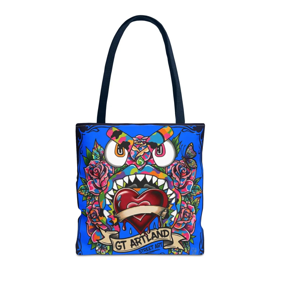 Colorful Gape Tattoo Monster Heart Tote Bag Designer sky blue Edition |