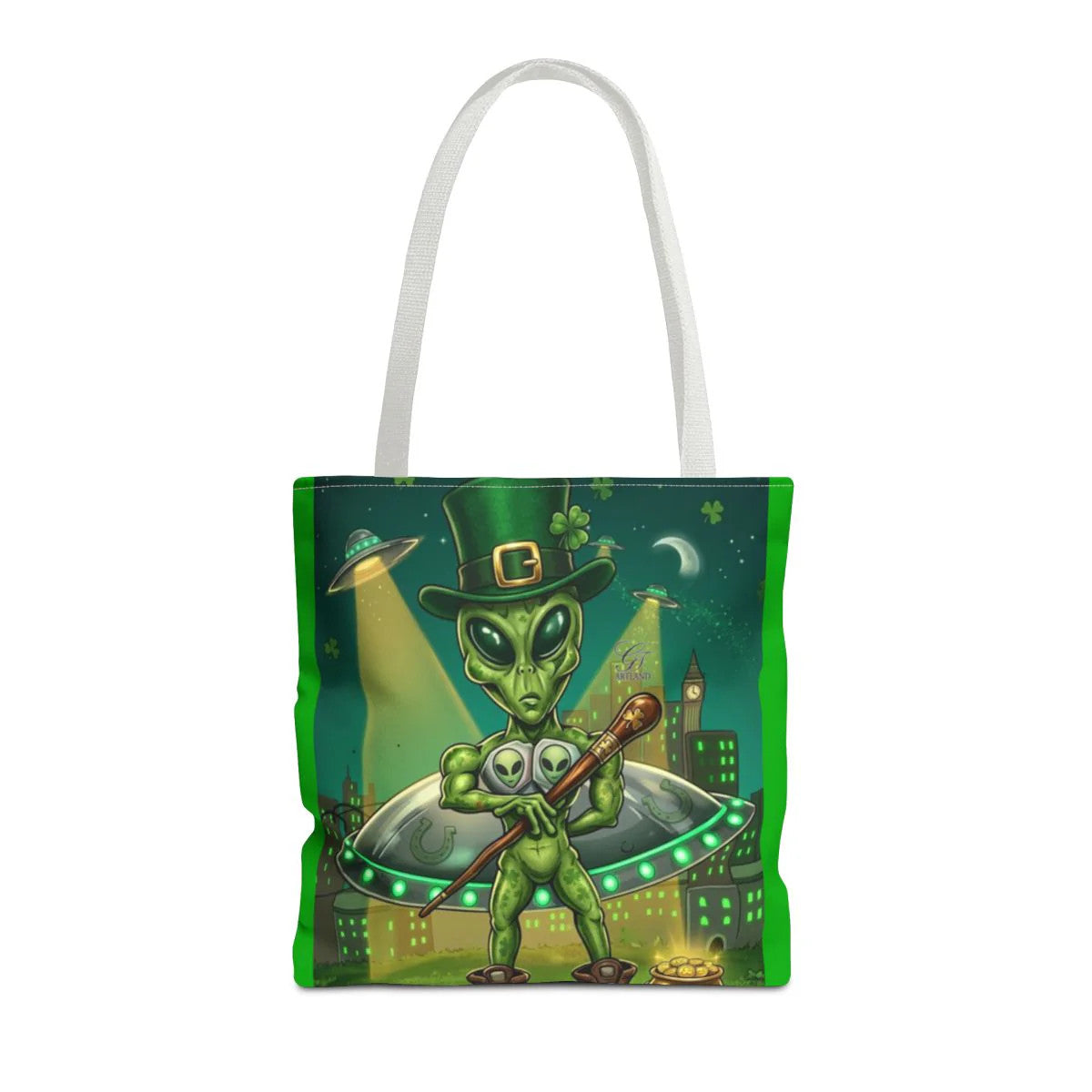 "Lucky Art" Urban Shamrock Designer Alien UFO Graffiti St. Patrick Theme
