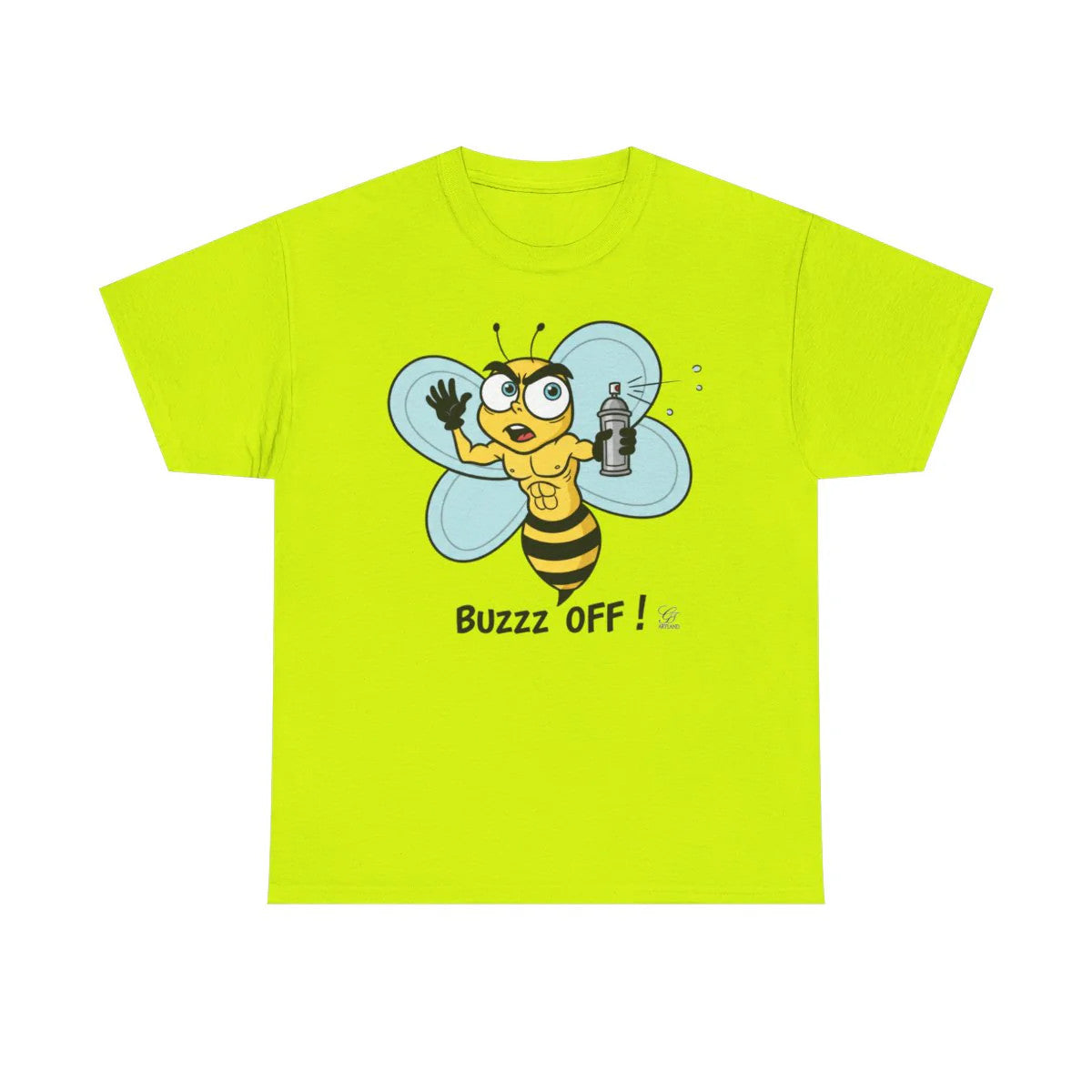 Buzz Off Bumble Bee Toon Unisex style Heavy Cotton Tee BY GT ARTLAND