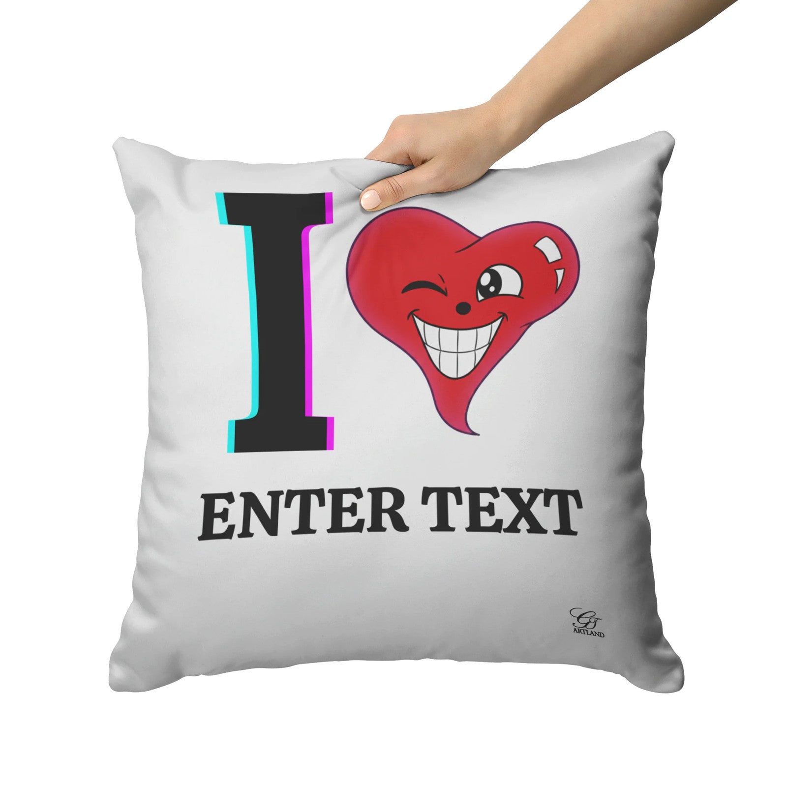 I ️ "Any Text" Personable Customizable Pillows by GT Artland