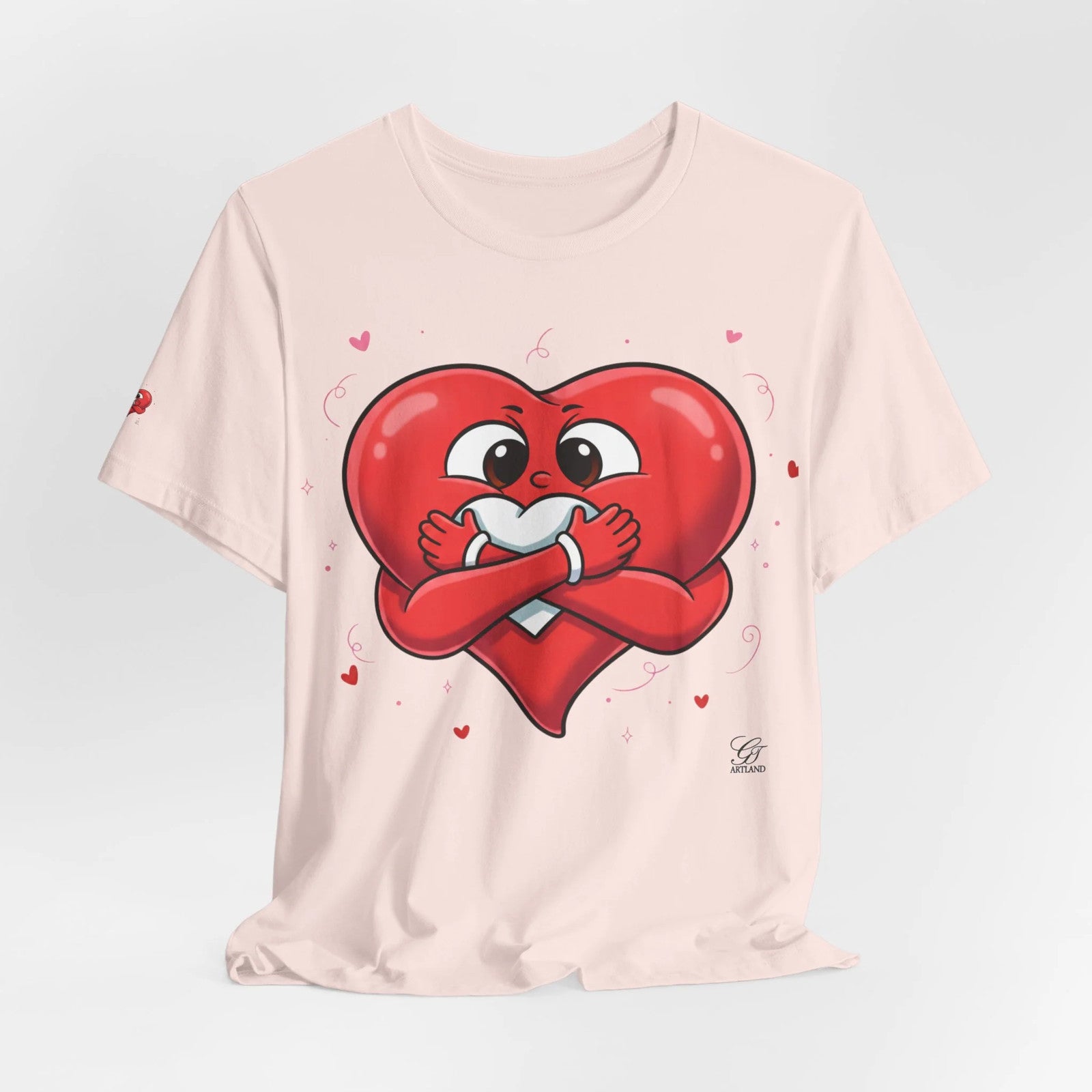 Cute Heart Holding Heart Love Unisex Jersey Short Sleeve Tee by GT Artland