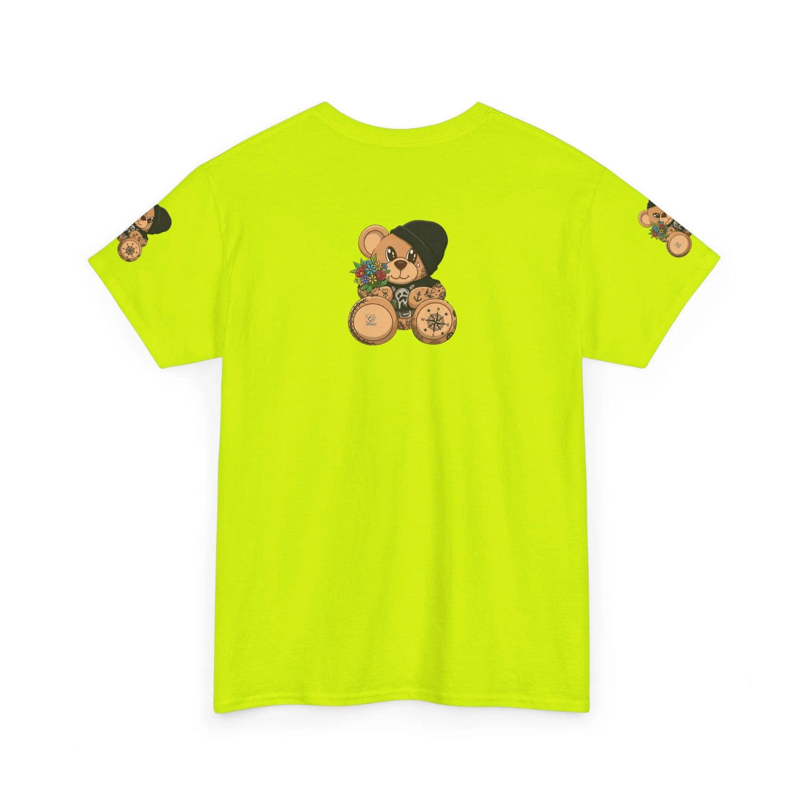Teddy Bear with Beanie and Compass Tee | Floral Bouquet Graphic by GT Artland