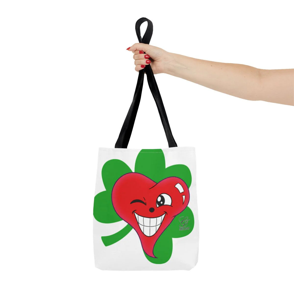 Shamrock "Lucky Art" Irish Designer Heart st patricks Tote Bag by GT Artland