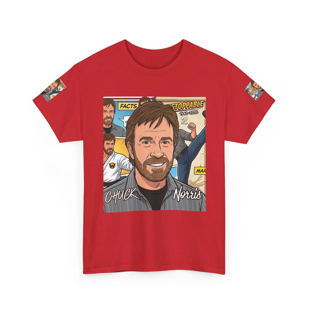 Chuck Norris Legacy Retro Martial Artist Portrait T-Shirt | Comic Style