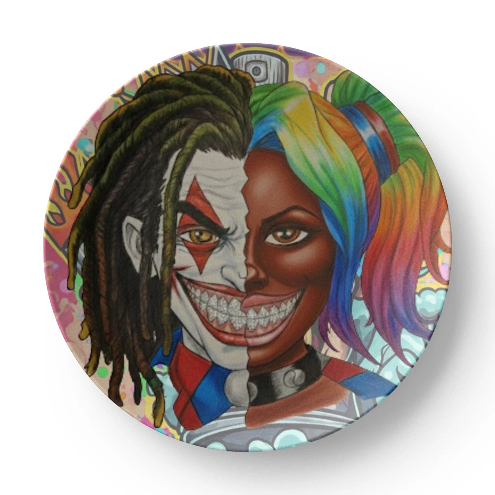 Joka Harley Twin Flame 2 Face Character Ebony Edition 10” Plate by GT Artland
