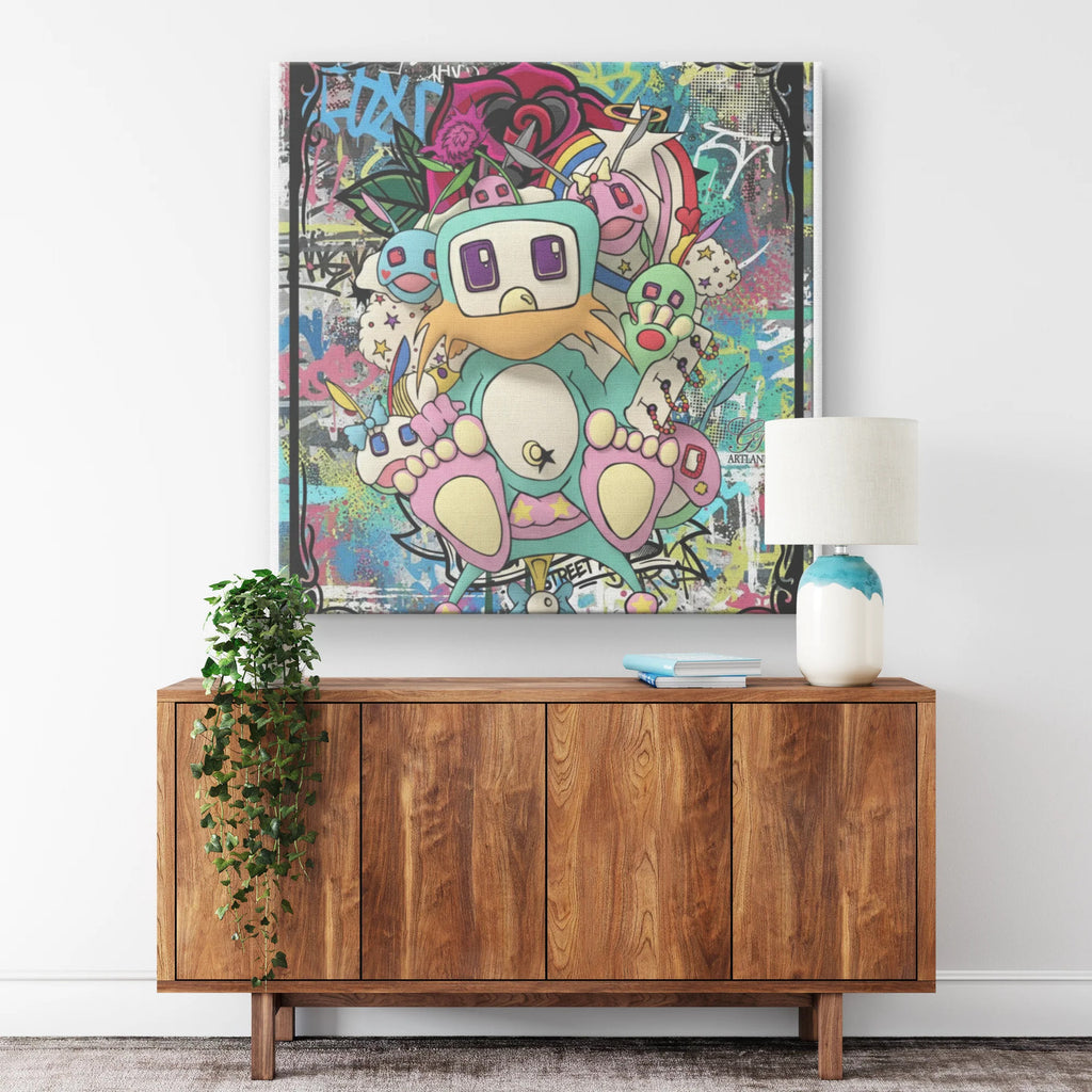 Poon Colorful Computer Character Canvas Wrap by GT Artland GT Artland