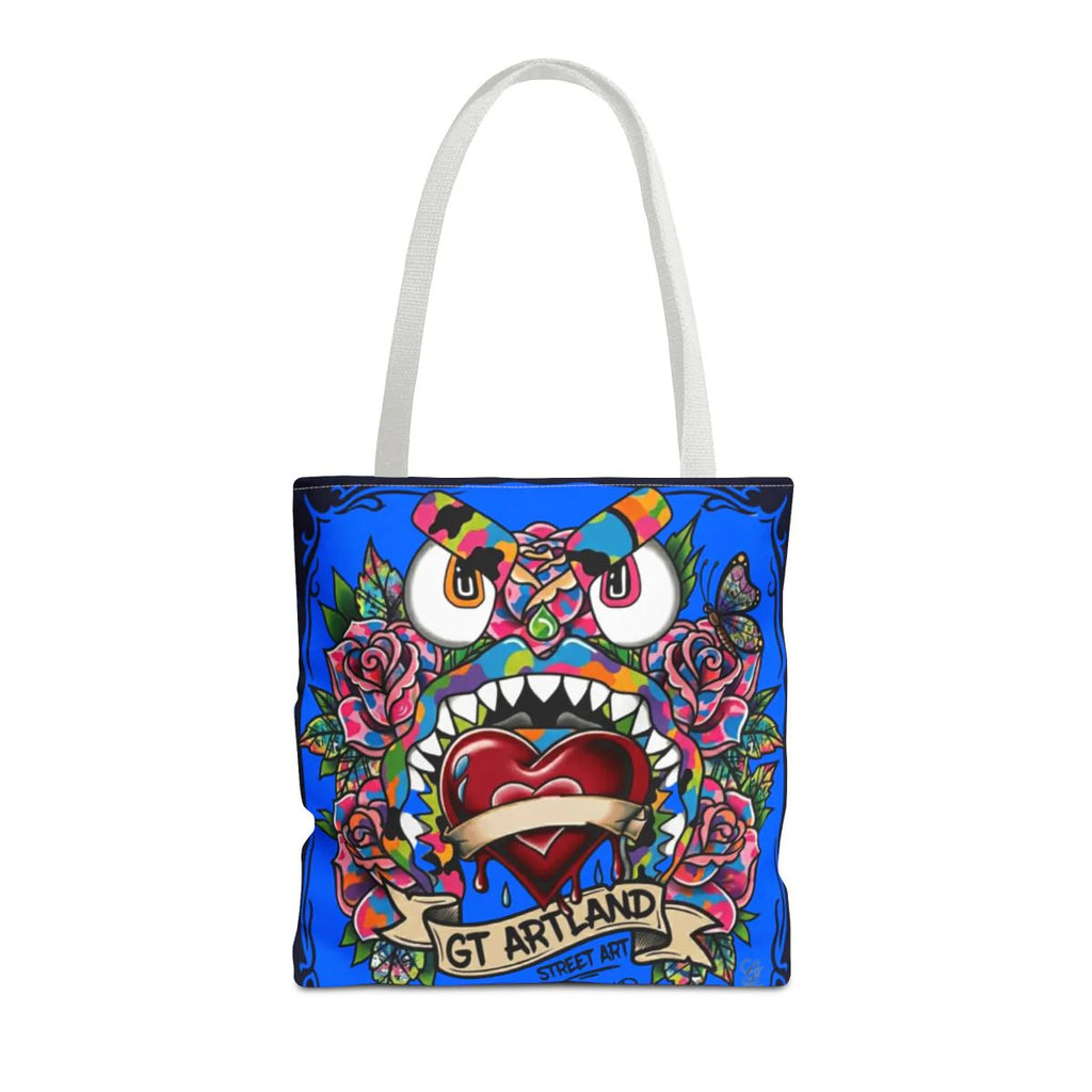 Colorful Gape Tattoo Monster Heart Tote Bag Designer sky blue Edition |