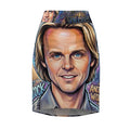David Wilcock Retro Celebrity Portrait Pencil Skirt | Pop Art Face Illustration