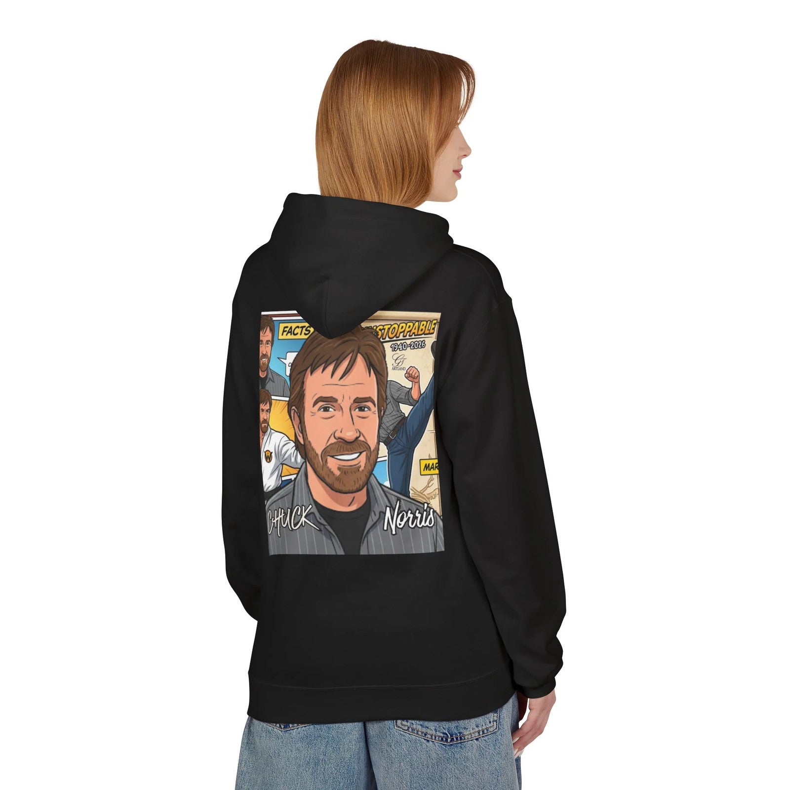 Chuck Norris Portrait Hoodie | Martial Arts Comic Illustration by GT Artland
