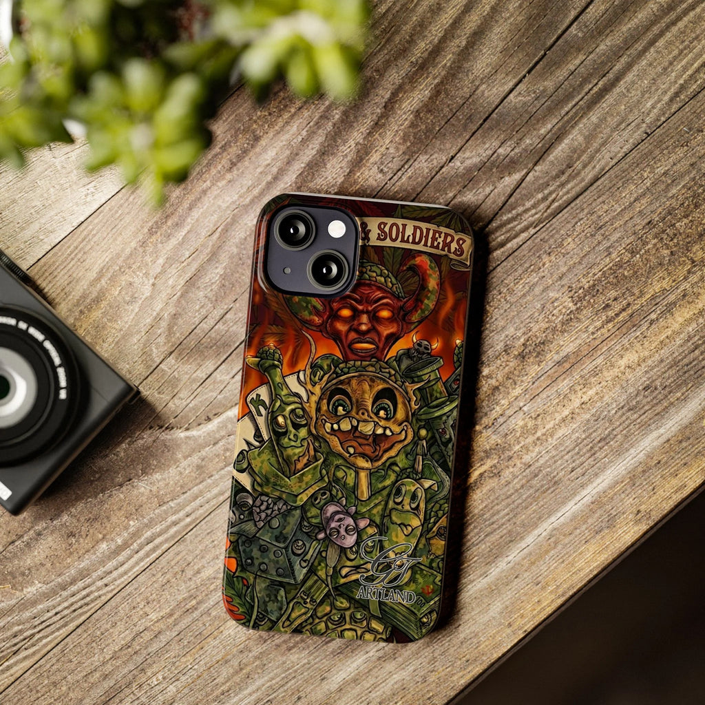 Devils Army Illustration Slim Phone Case | Horror Soldier Art by GT Artland