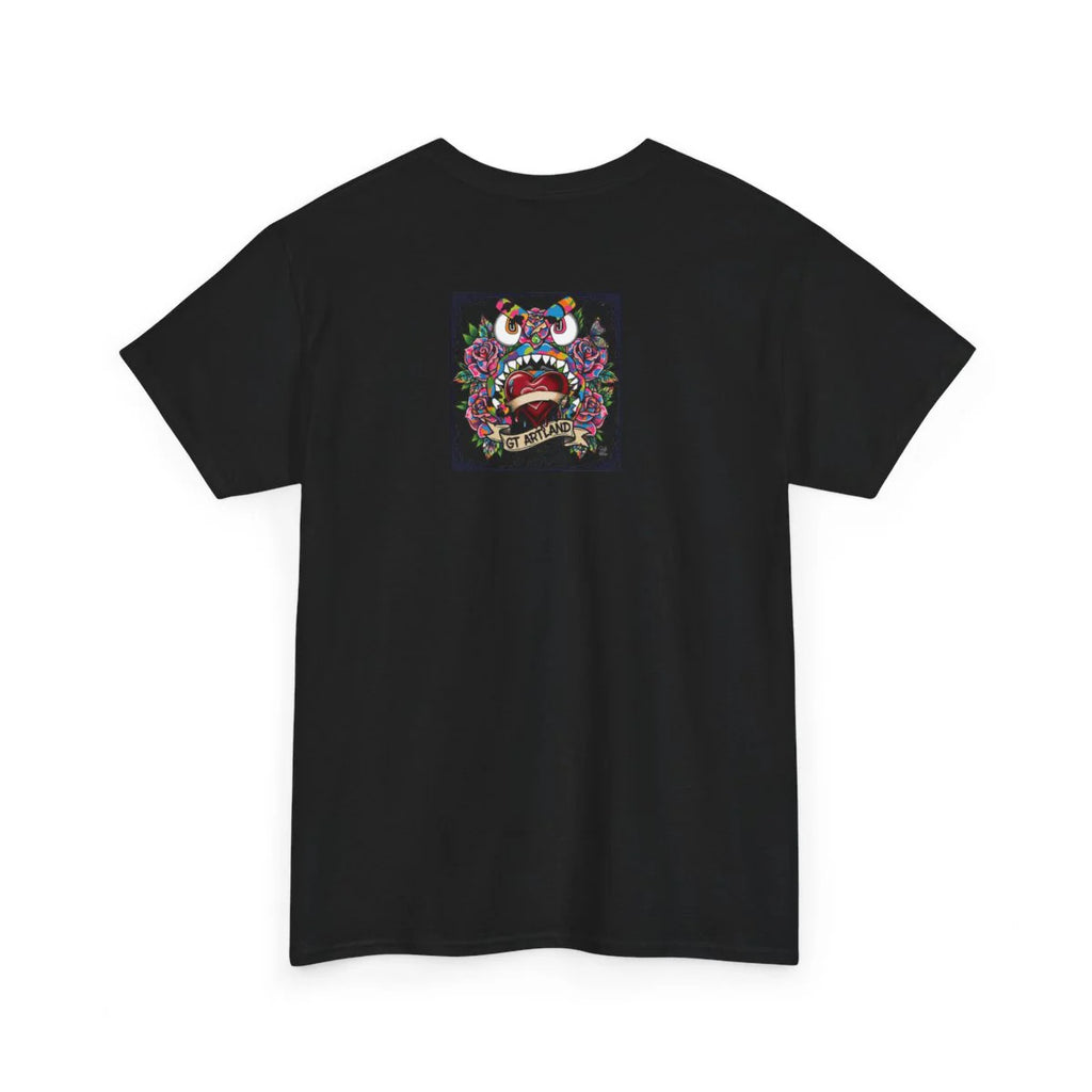 Gape Hearts and Roses Camo High Fashion Designer Unisex Heavy Cotton Tee BY GT