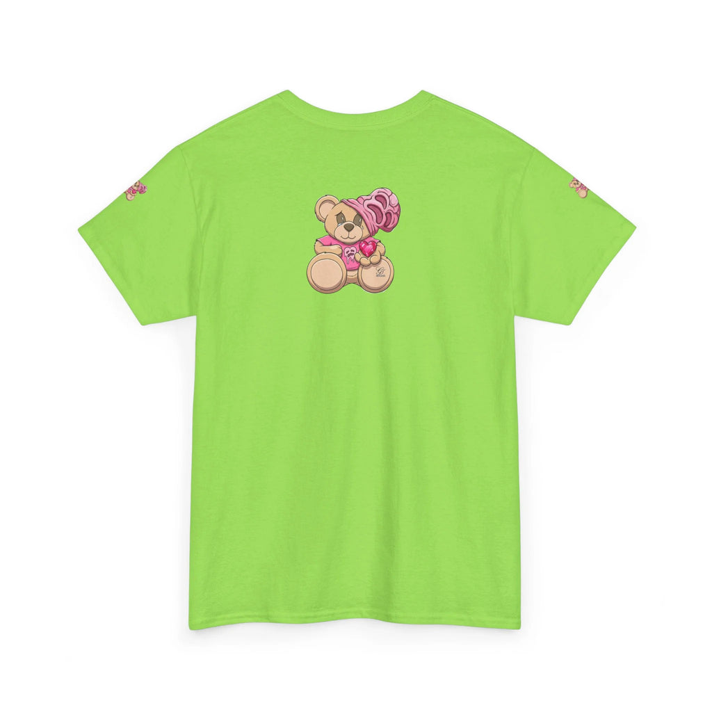 Pink Bear with Brain Beanie T-Shirt | Cute Teddy Illustration by GT Artland